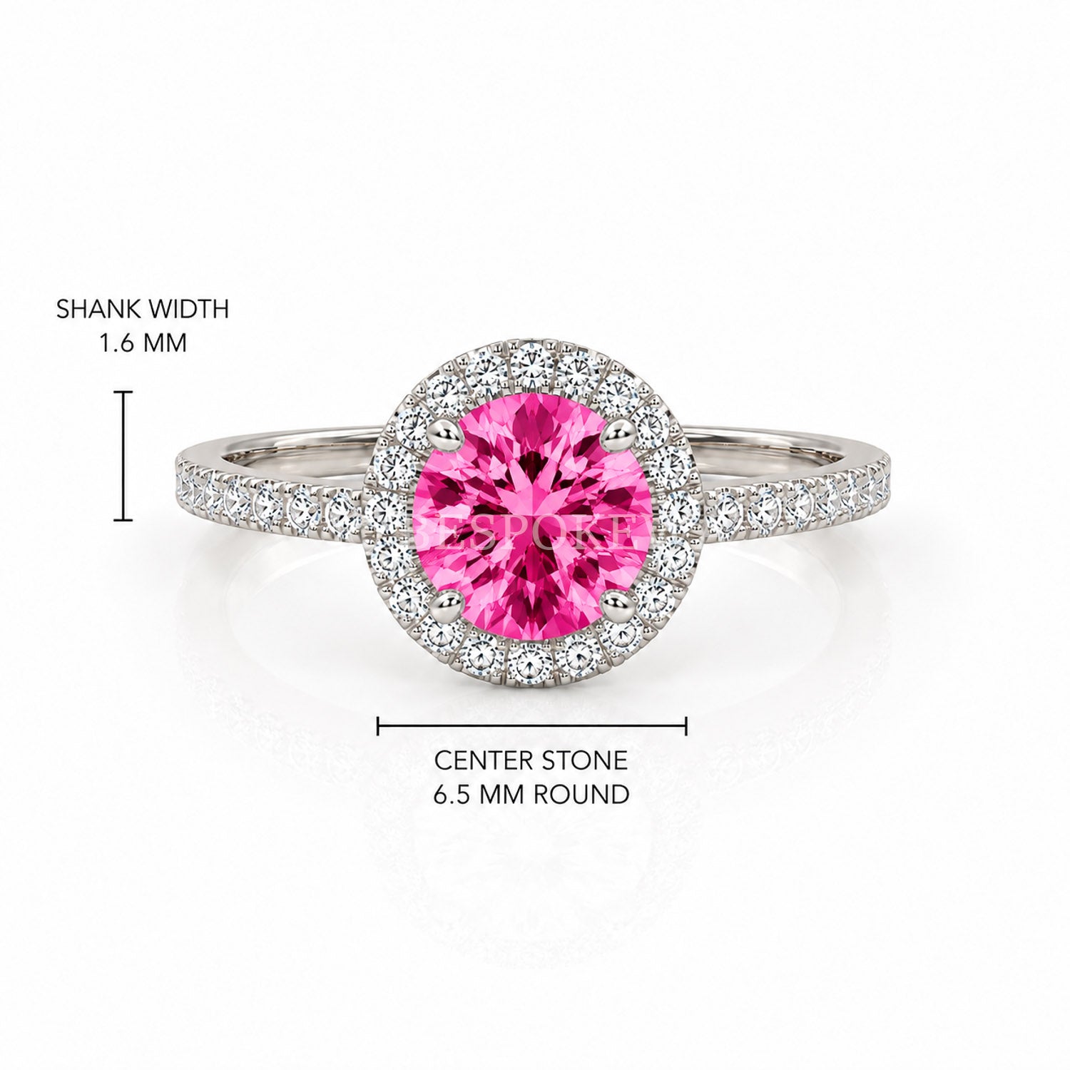The Elin - Halo Engagement Ring — Lab-Grown Pink Sapphire, 1ct