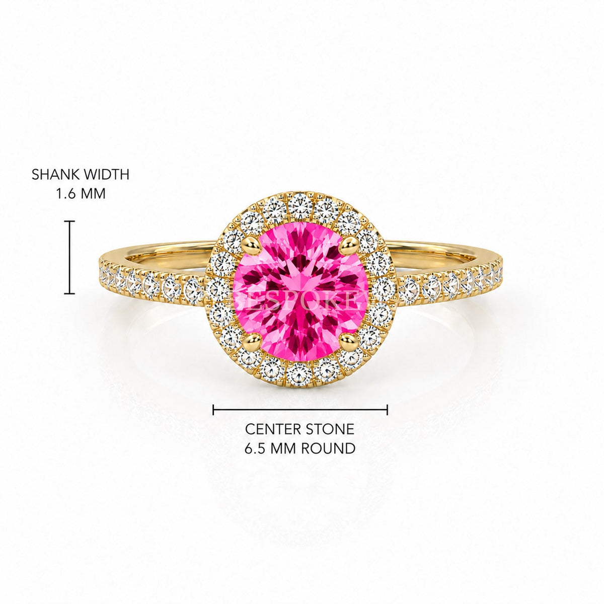The Elin - Halo Engagement Ring — Lab-Grown Pink Sapphire, 0.5ct