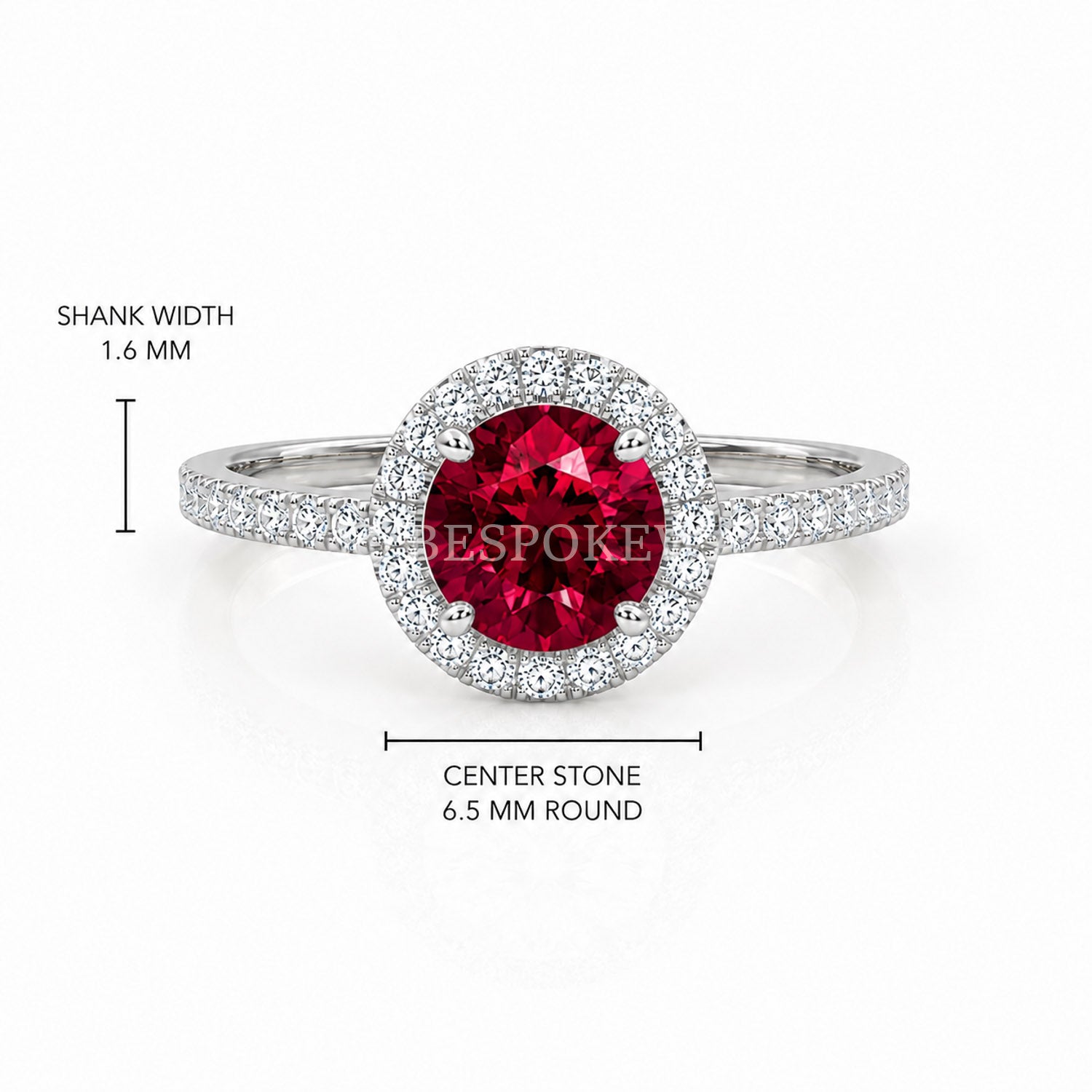 The Elin - Halo Engagement Ring — Lab-Grown Ruby, 1.5ct