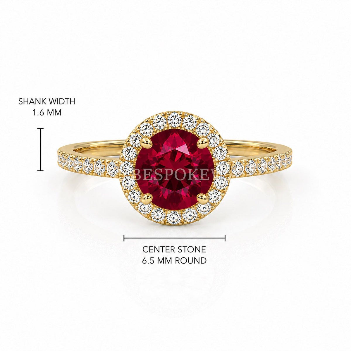 The Elin - Halo Engagement Ring — Lab-Grown Ruby, 1.5ct