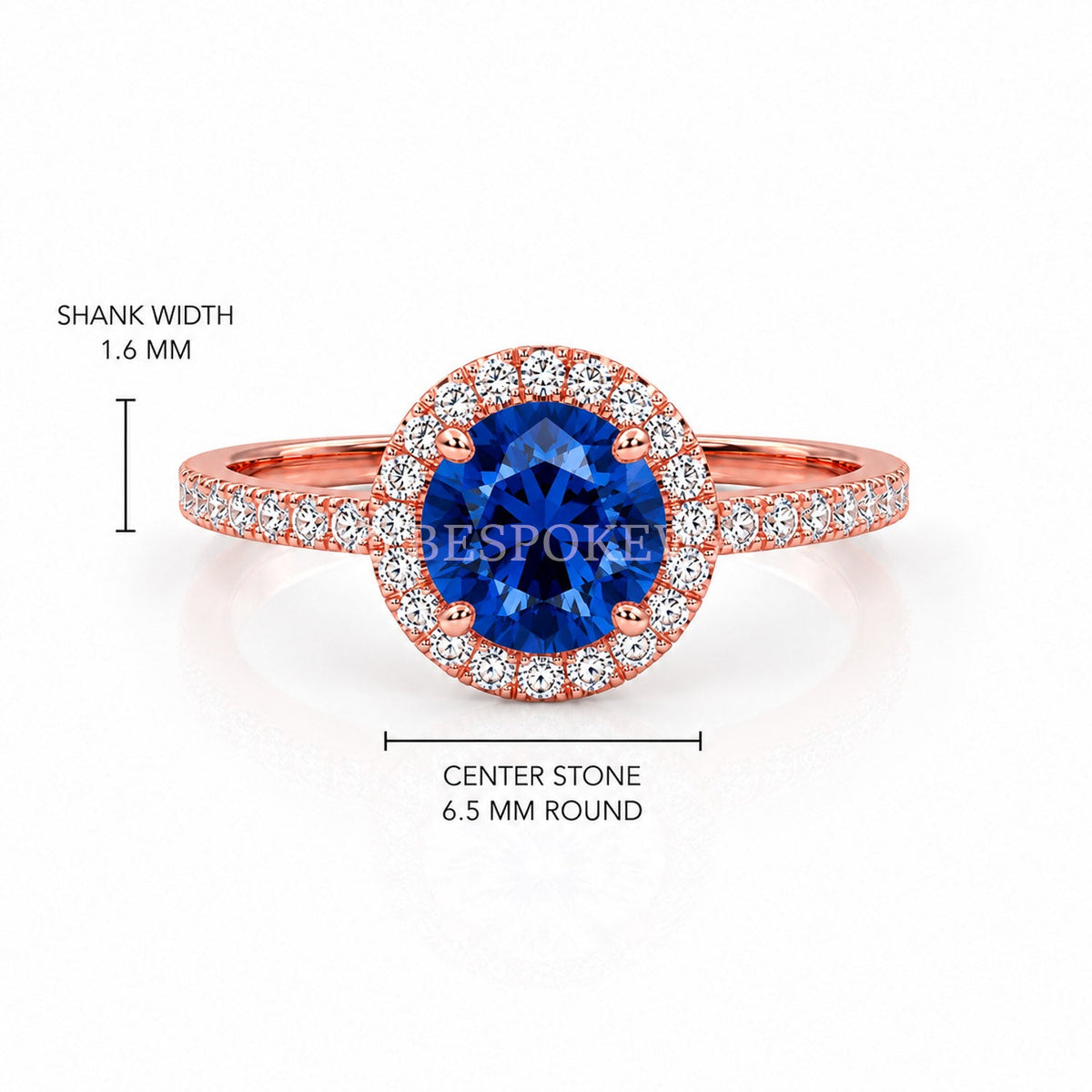 The Elin - Halo Engagement Ring — Lab-Grown Sapphire, 1.5ct