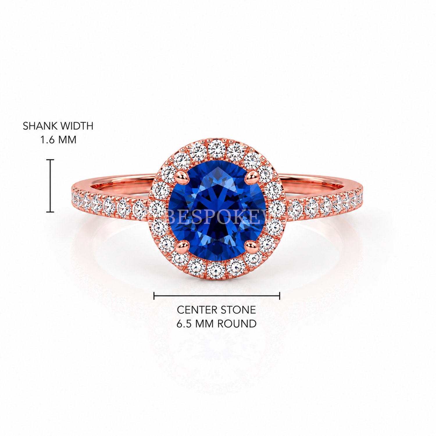 The Elin - Halo Engagement Ring — Lab-Grown Sapphire, 2ct