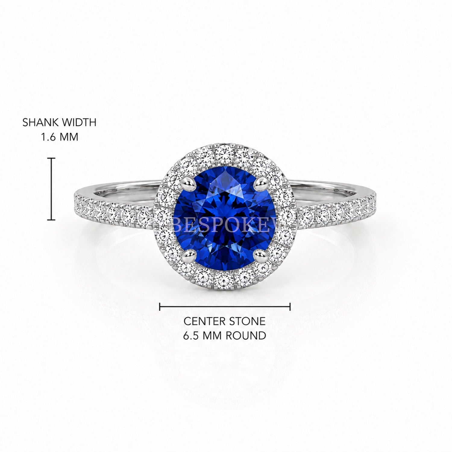 The Elin - Halo Engagement Ring — Lab-Grown Sapphire, 2.5ct