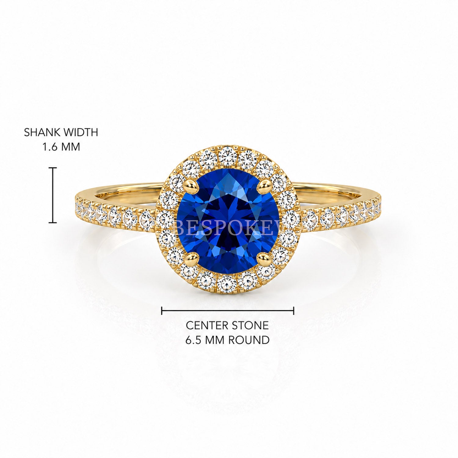 The Elin - Halo Engagement Ring — Lab-Grown Sapphire, 1ct