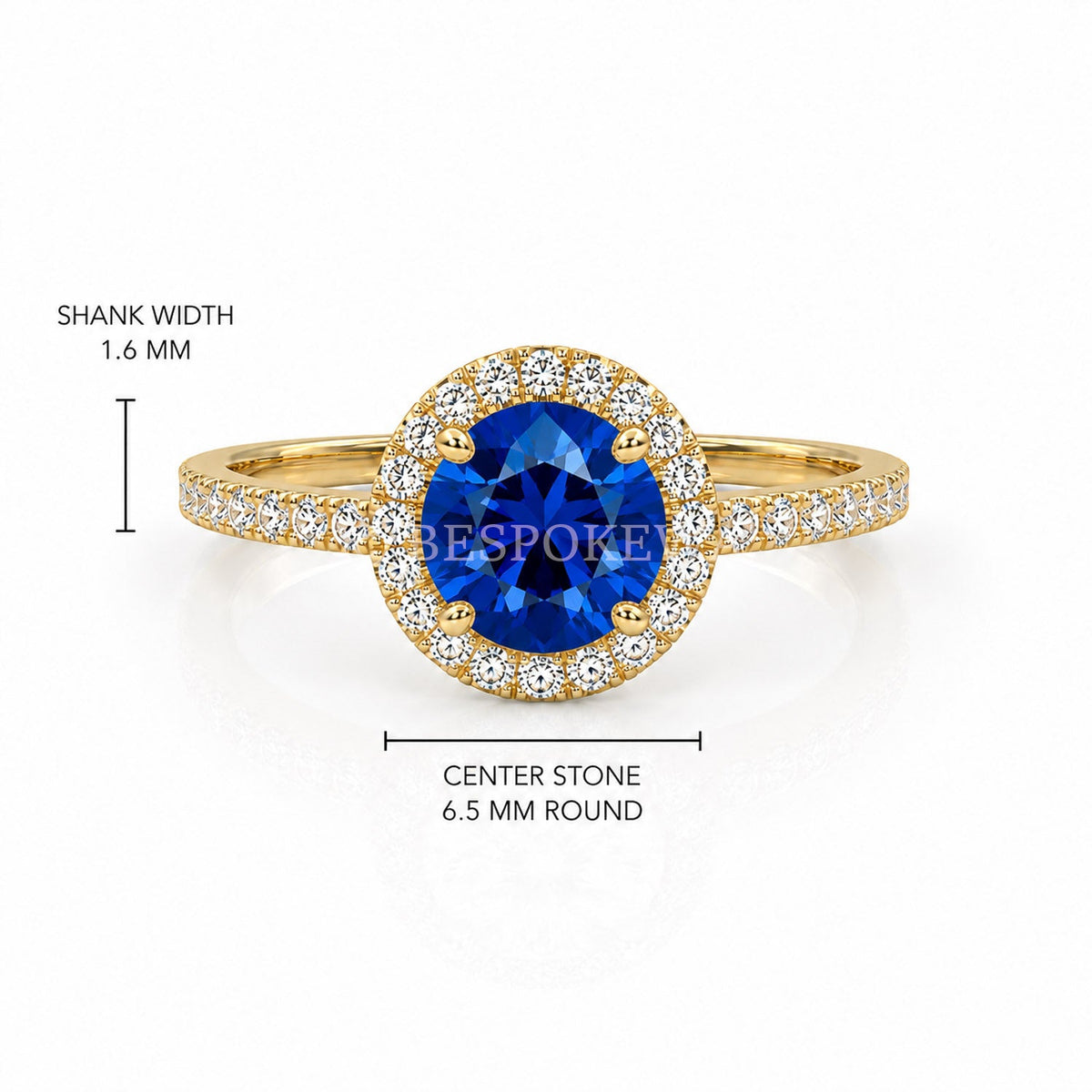The Elin - Halo Engagement Ring — Lab-Grown Sapphire, 3ct