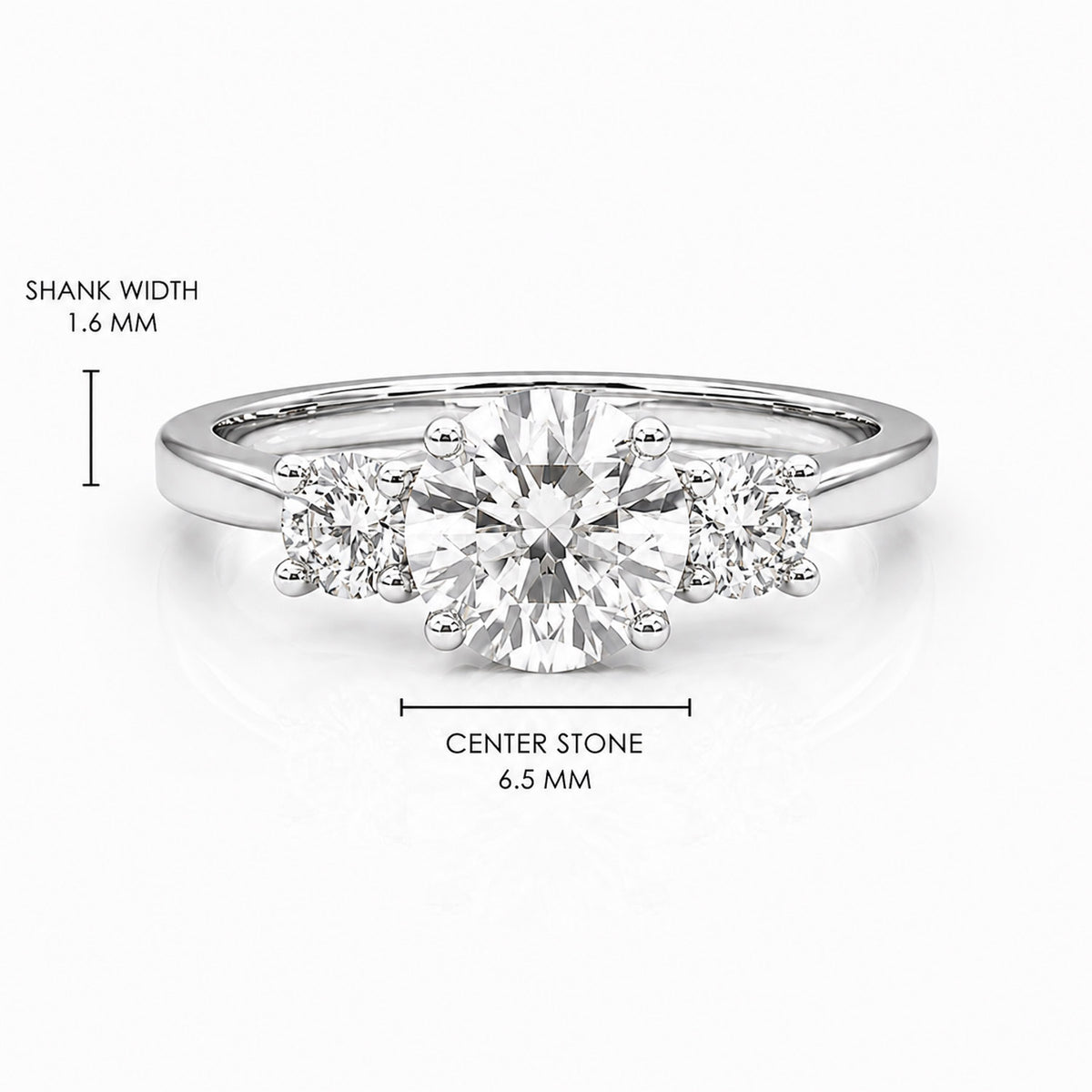 The Liora - Three Stone Engagement Ring — Lab-Grown Diamond, 0.5ct