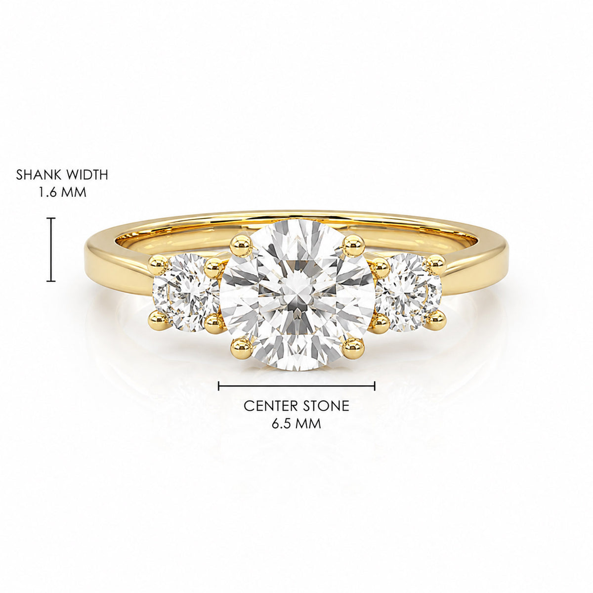 The Liora - Three Stone Engagement Ring — Lab-Grown Diamond, 0.5ct