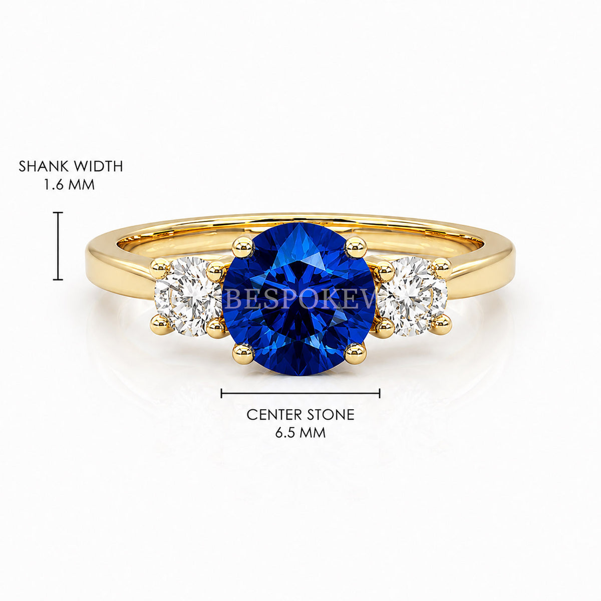 The Liora - Three Stone Engagement Ring — Lab-Grown Sapphire, 0.5ct