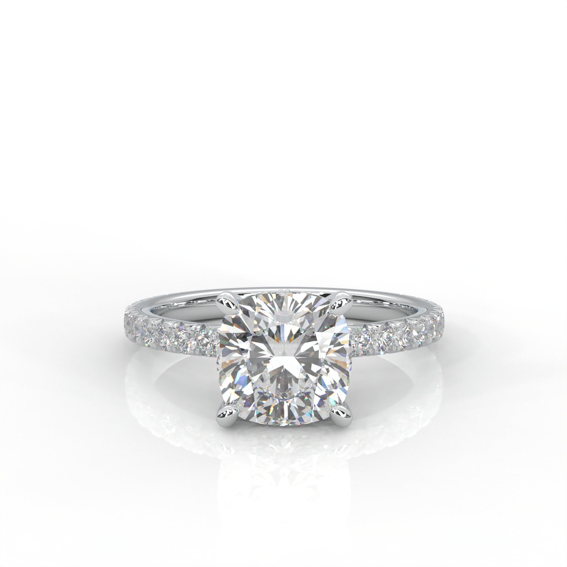 The Everly - Solitaire with Pavé Diamond Band