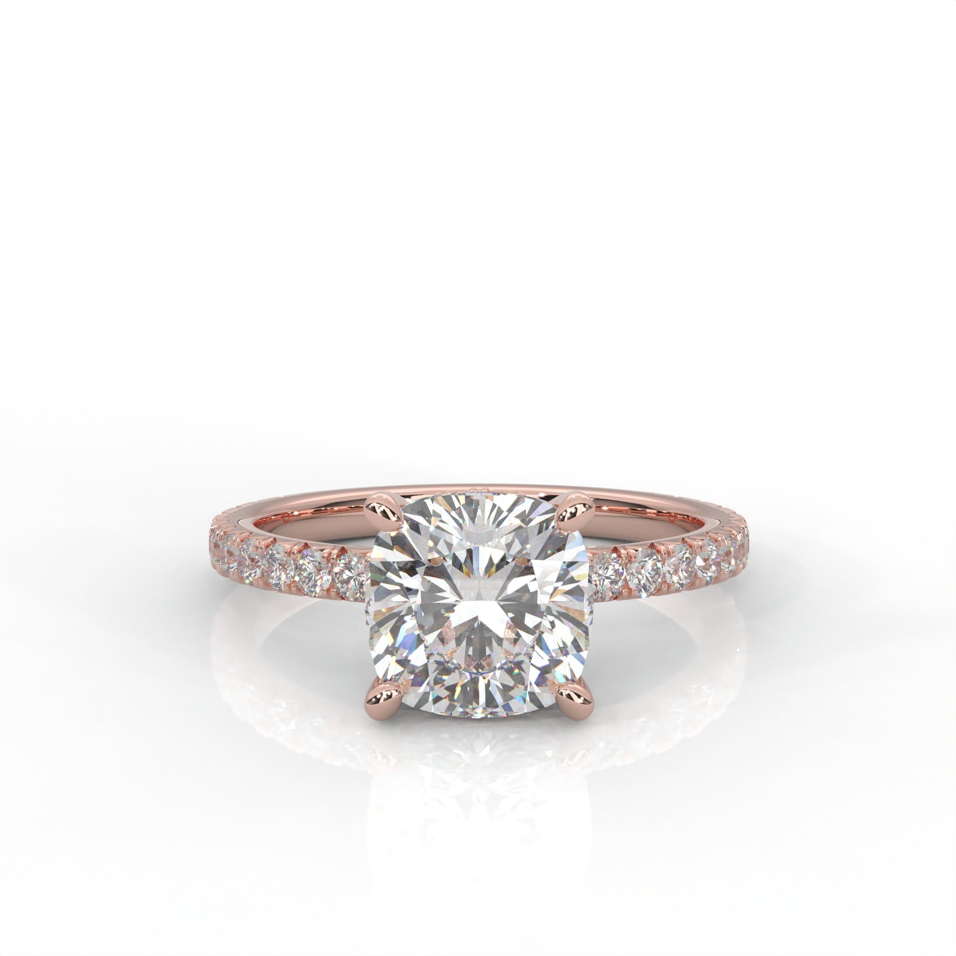 The Everly - Solitaire with Pavé Diamond Band