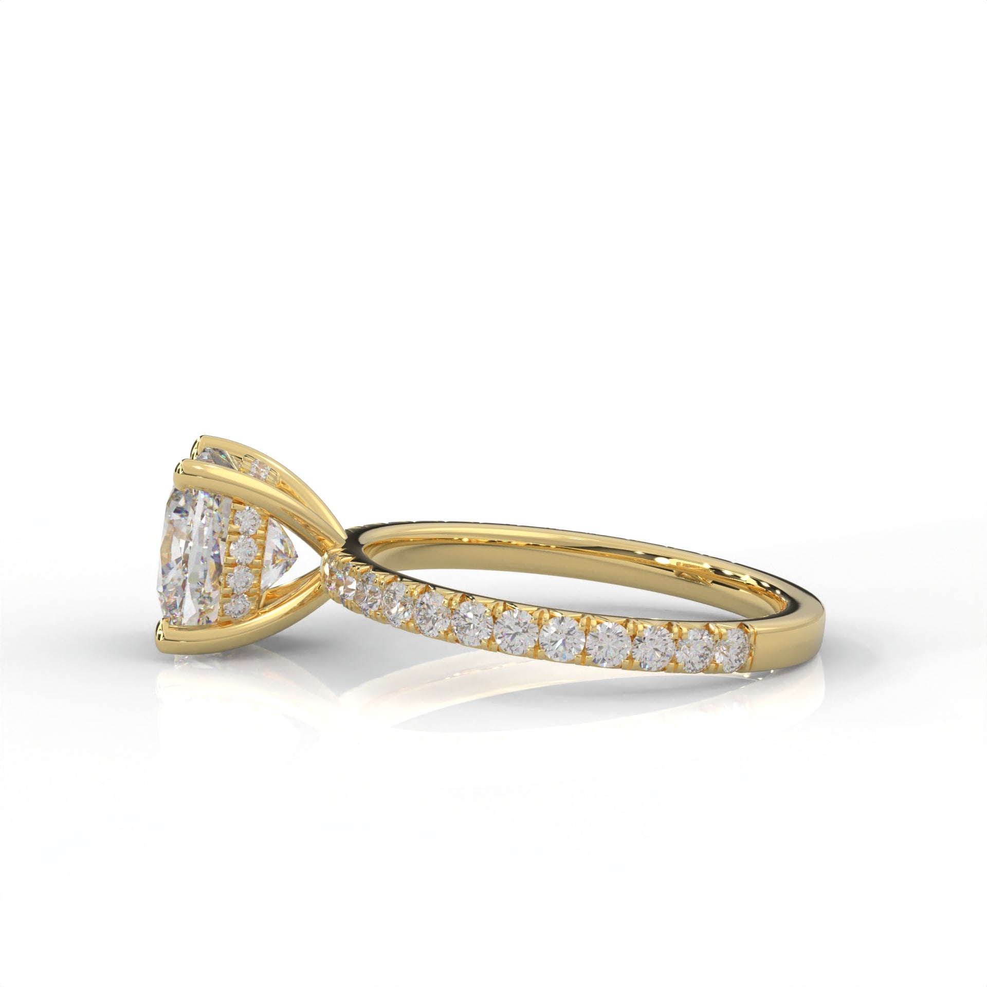 The Everly - Solitaire with Pavé Diamond Band