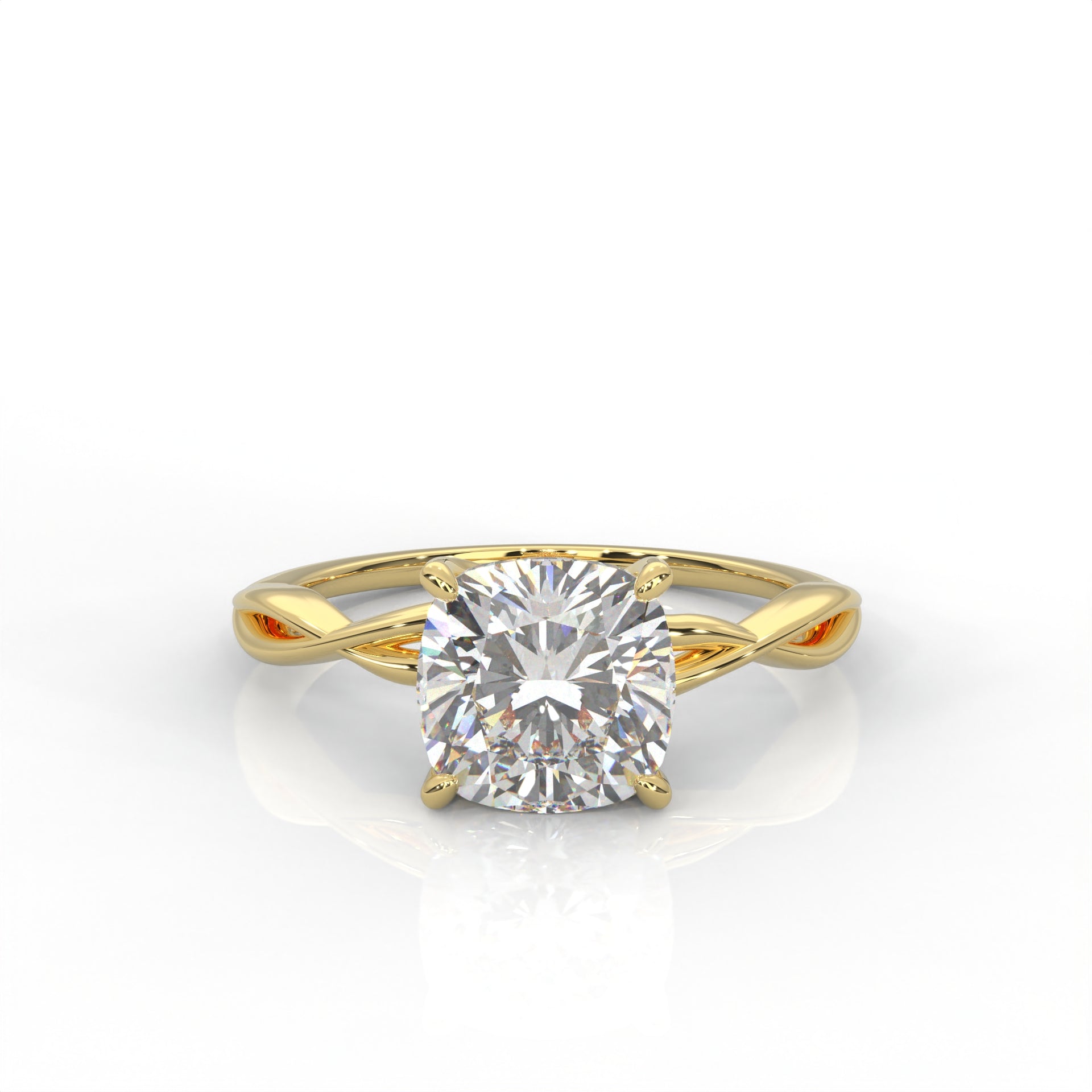 The Serene - Solitaire With Twisted band And Prong Setting