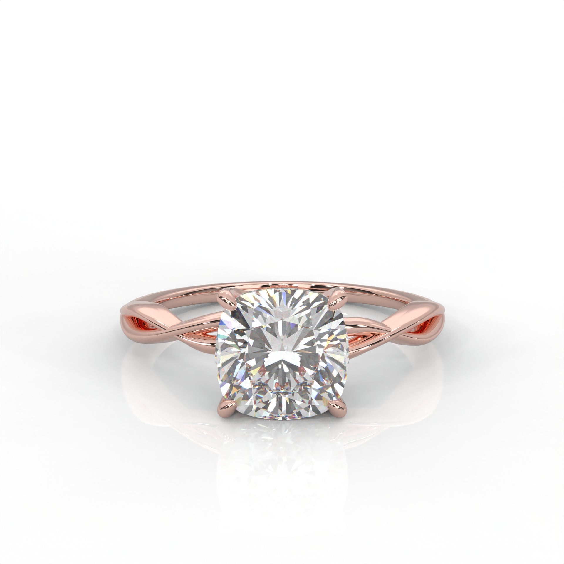The Serene - Solitaire With Twisted band And Prong Setting