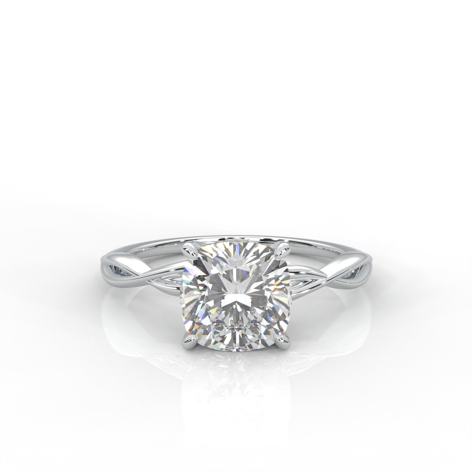 The Serene - Solitaire With Twisted band And Prong Setting