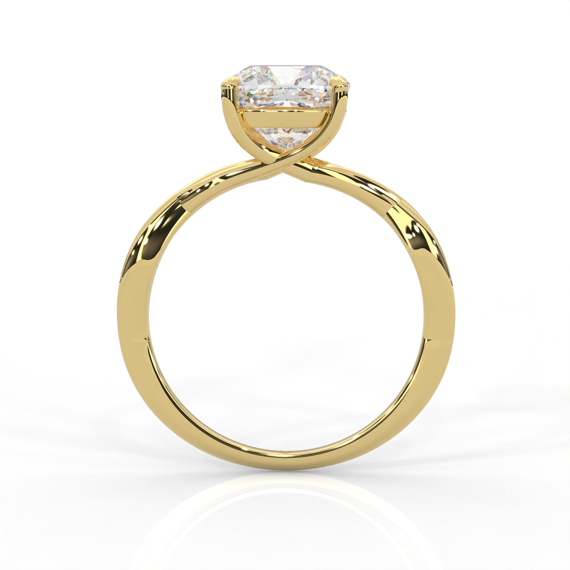 The Serene - Solitaire With Twisted band And Prong Setting