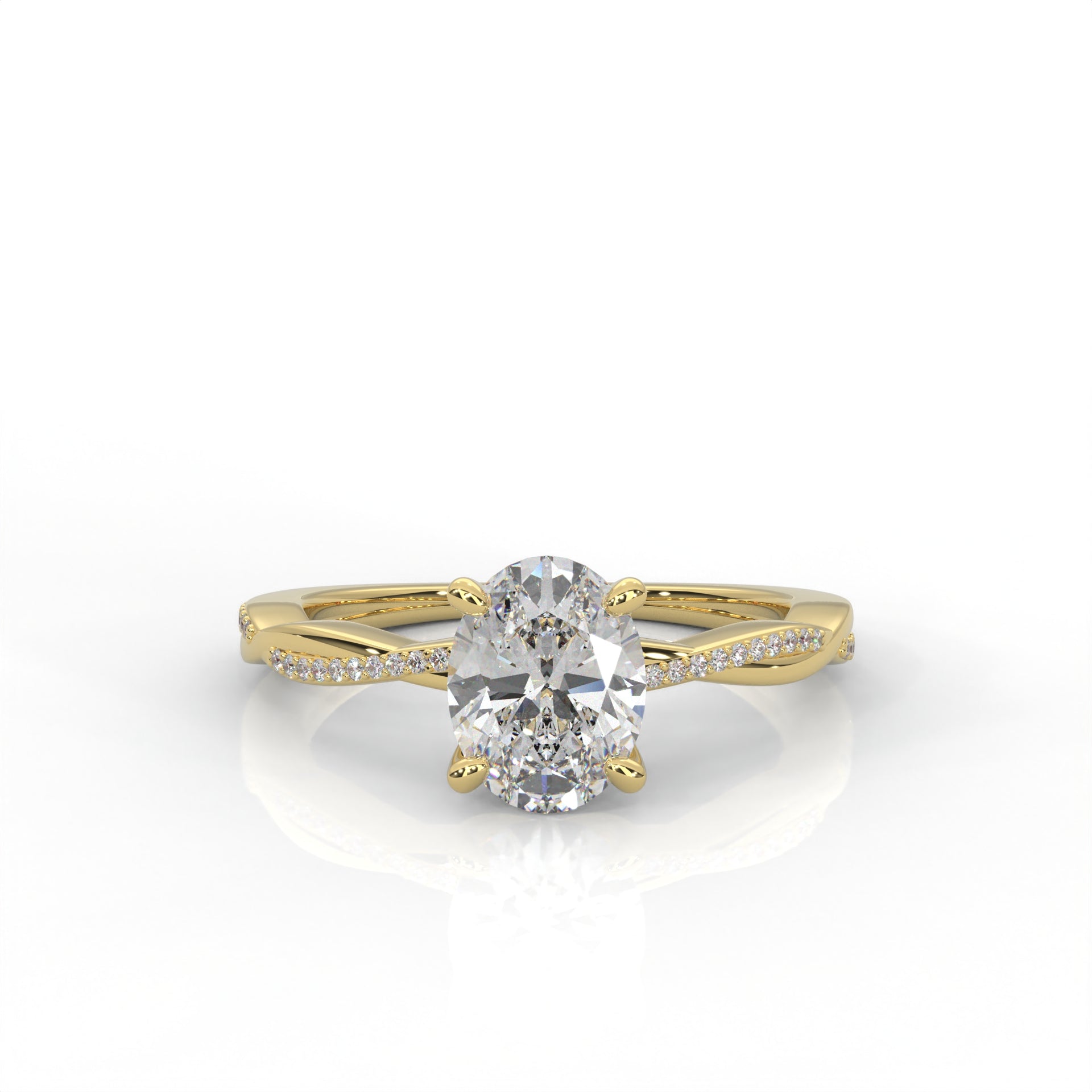 Ulur Solitaire Engagement Ring – Pavé Twist Band