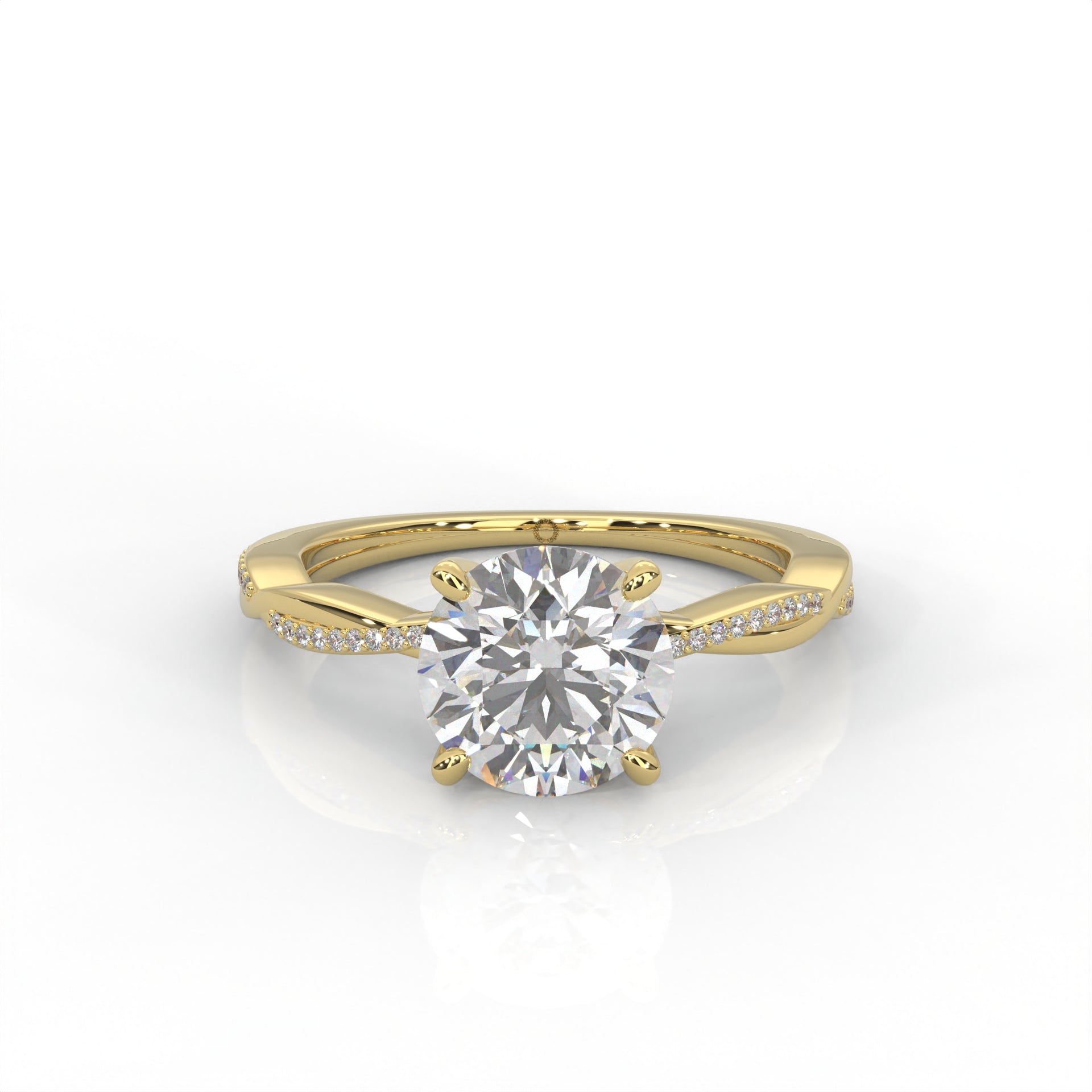 Ulur Solitaire Engagement Ring – Pavé Twist Band