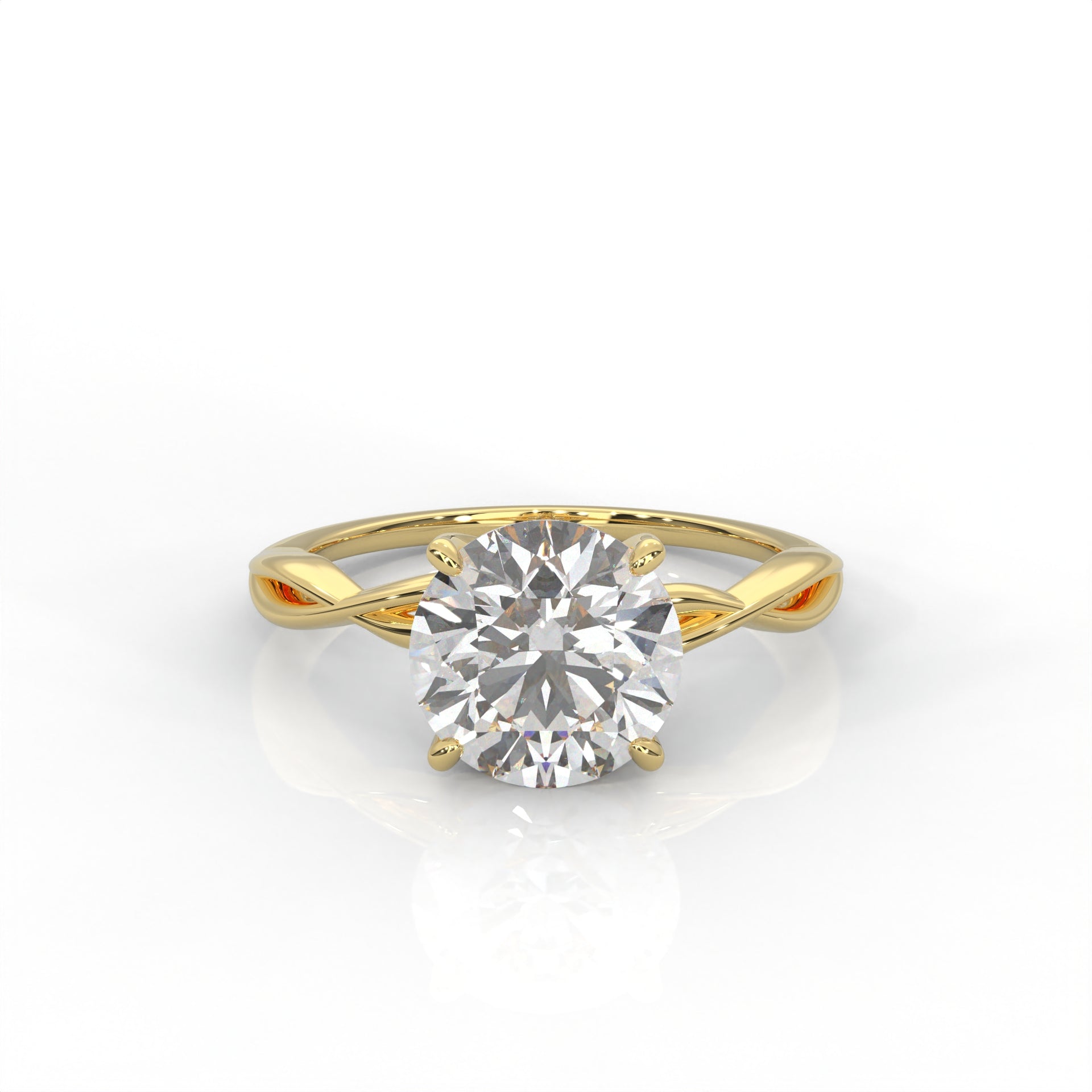The Serene - Solitaire With Twisted band And Prong Setting