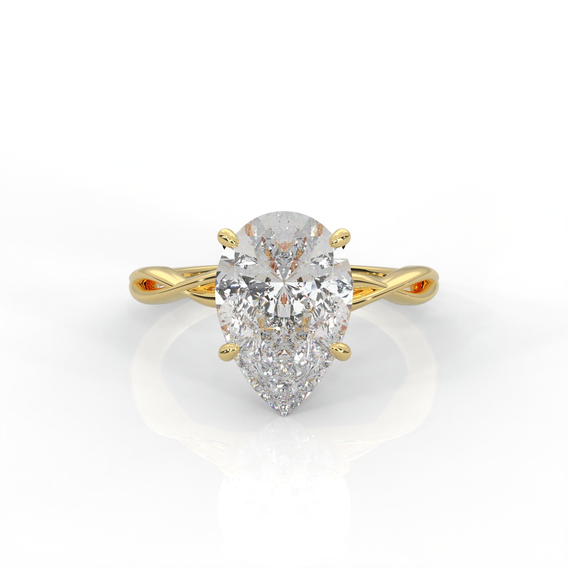 The Serene - Solitaire With Twisted band And Prong Setting