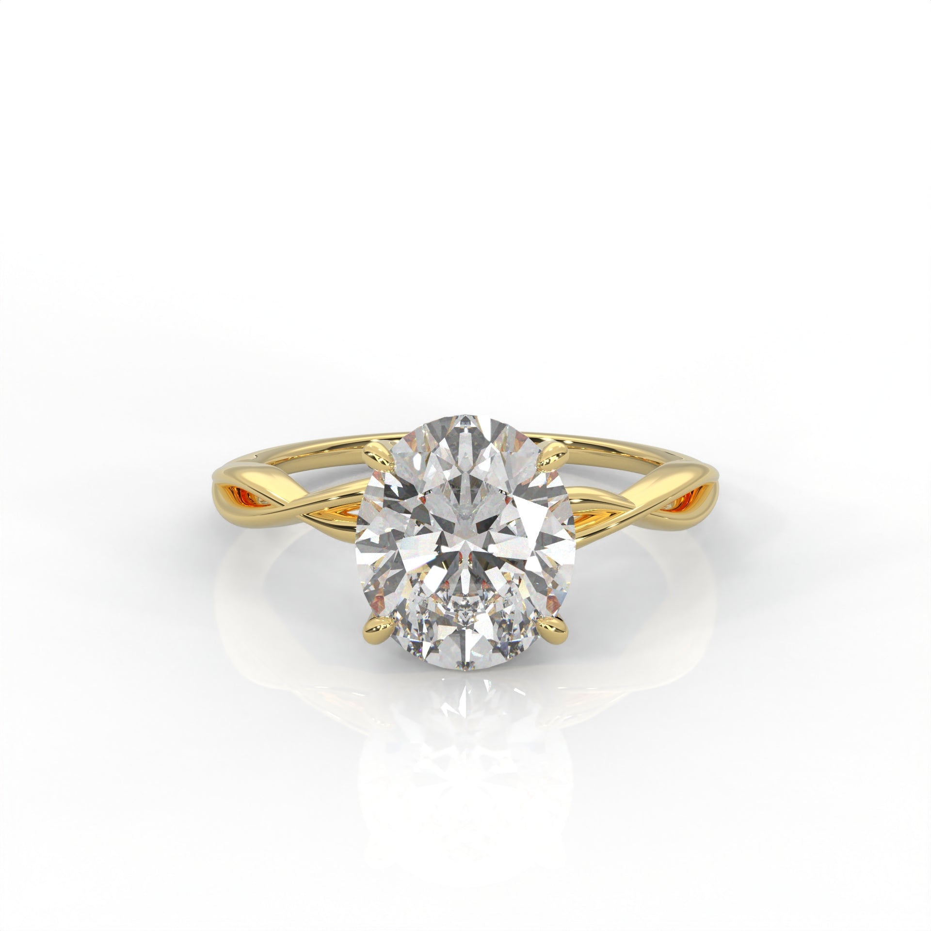 The Serene - Solitaire With Twisted band And Prong Setting