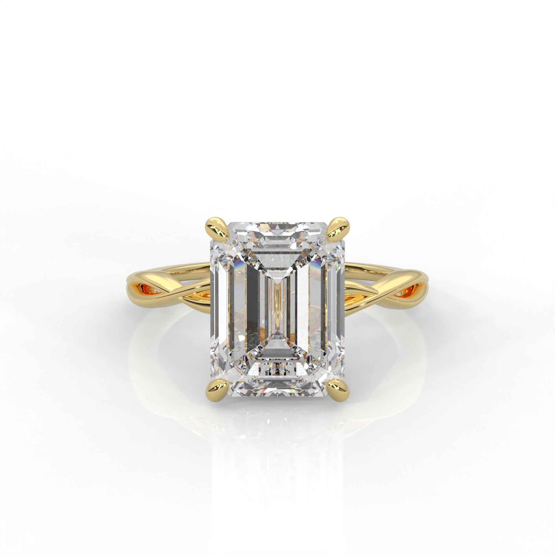 The Serene - Solitaire With Twisted band And Prong Setting