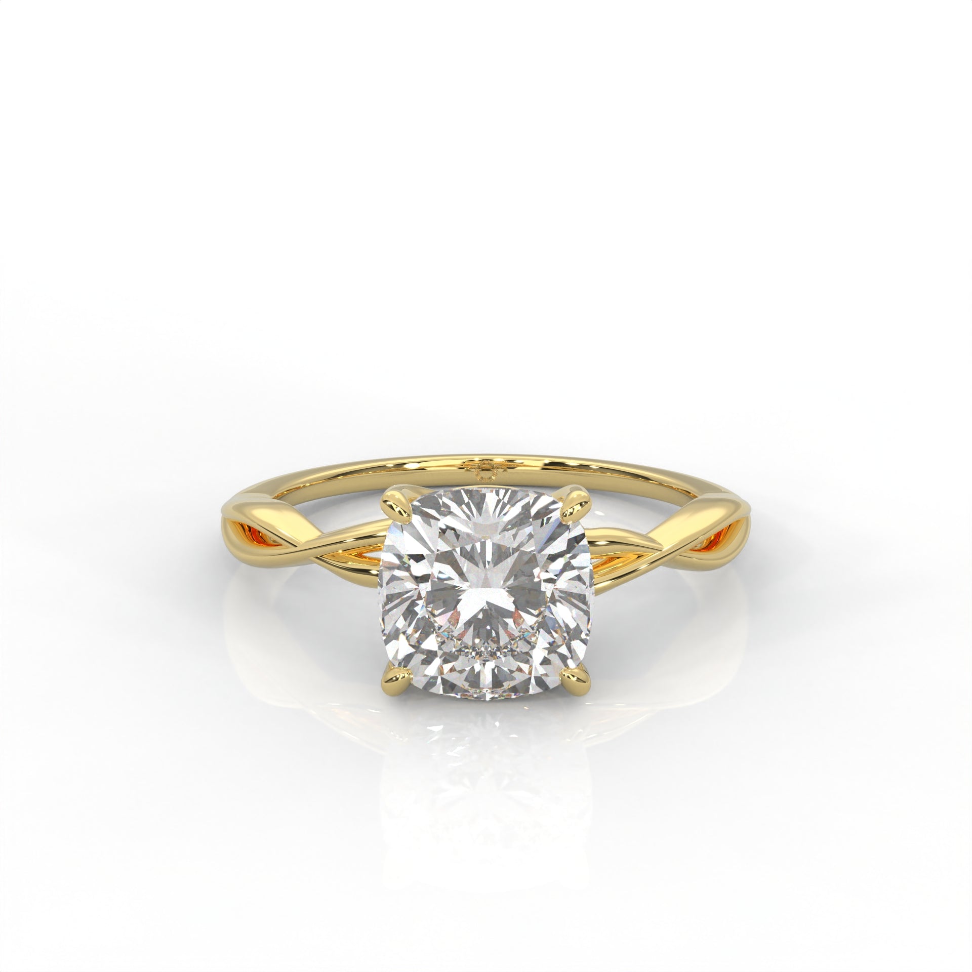 The Serene - Solitaire With Twisted band And Prong Setting
