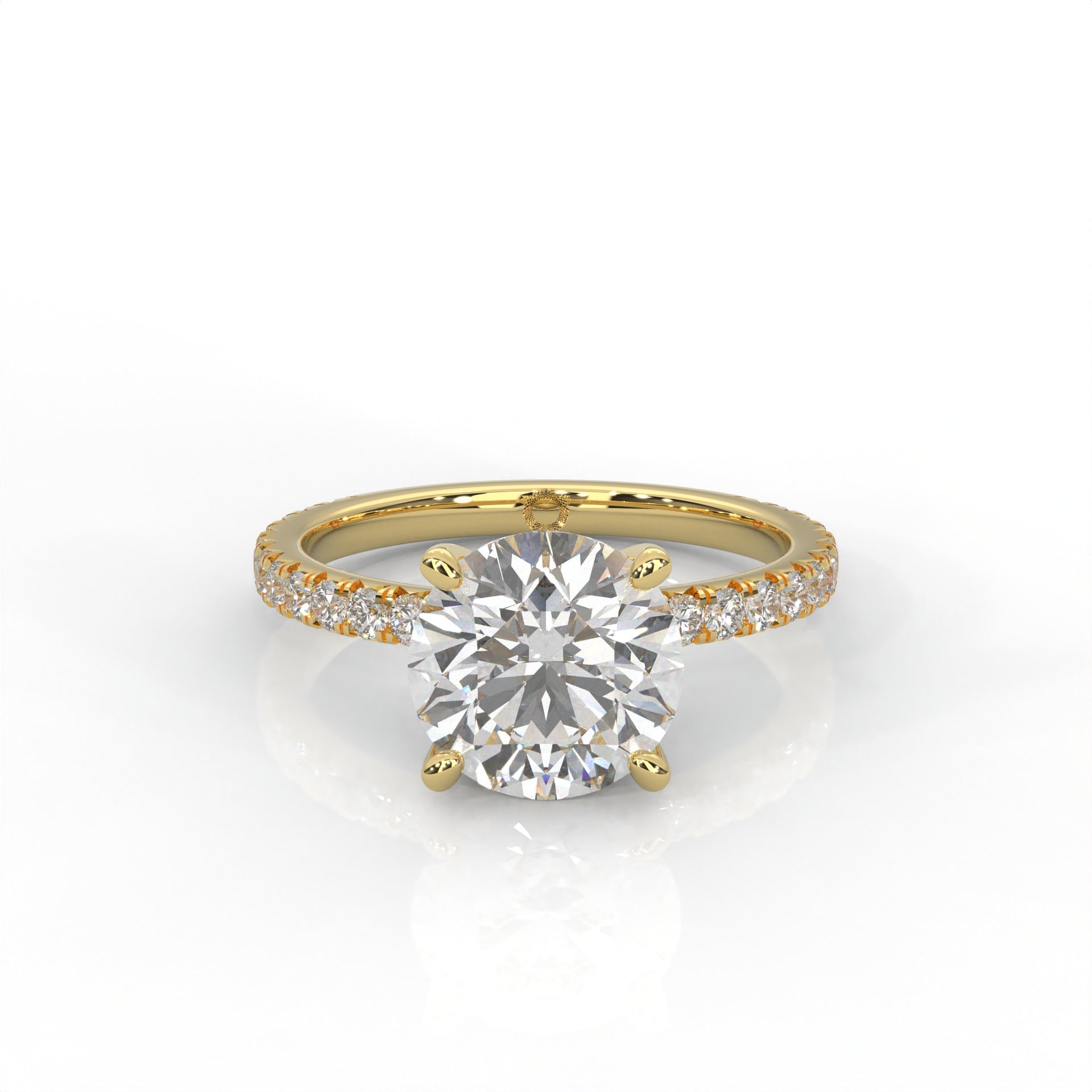 The Everly - Solitaire with Pavé Diamond Band