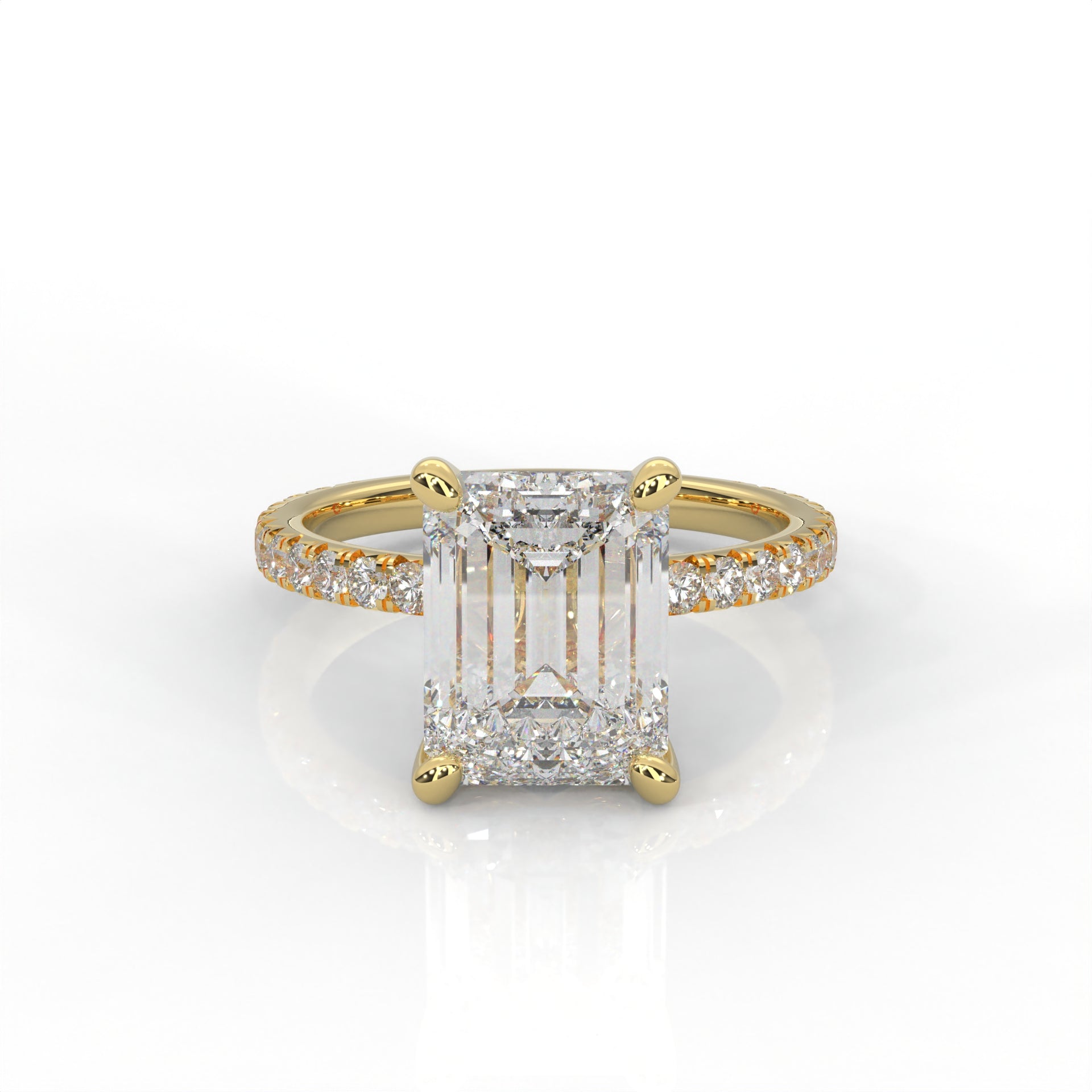 The Everly - Solitaire with Pavé Diamond Band