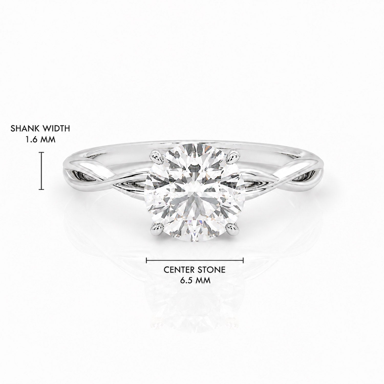 The Serene - Solitaire With Twisted band And Prong Setting — Lab-Grown Diamond, 1.5ct