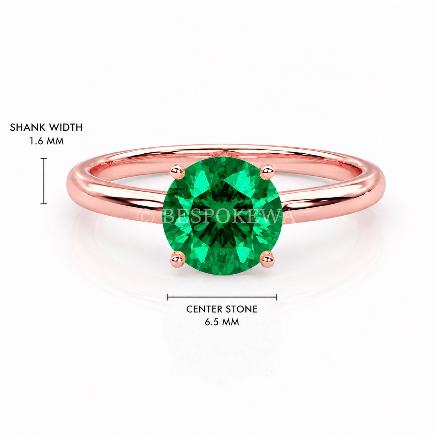 The Solara - Solitaire in Classic Prong Setting — Lab-Grown Emerald, 2ct