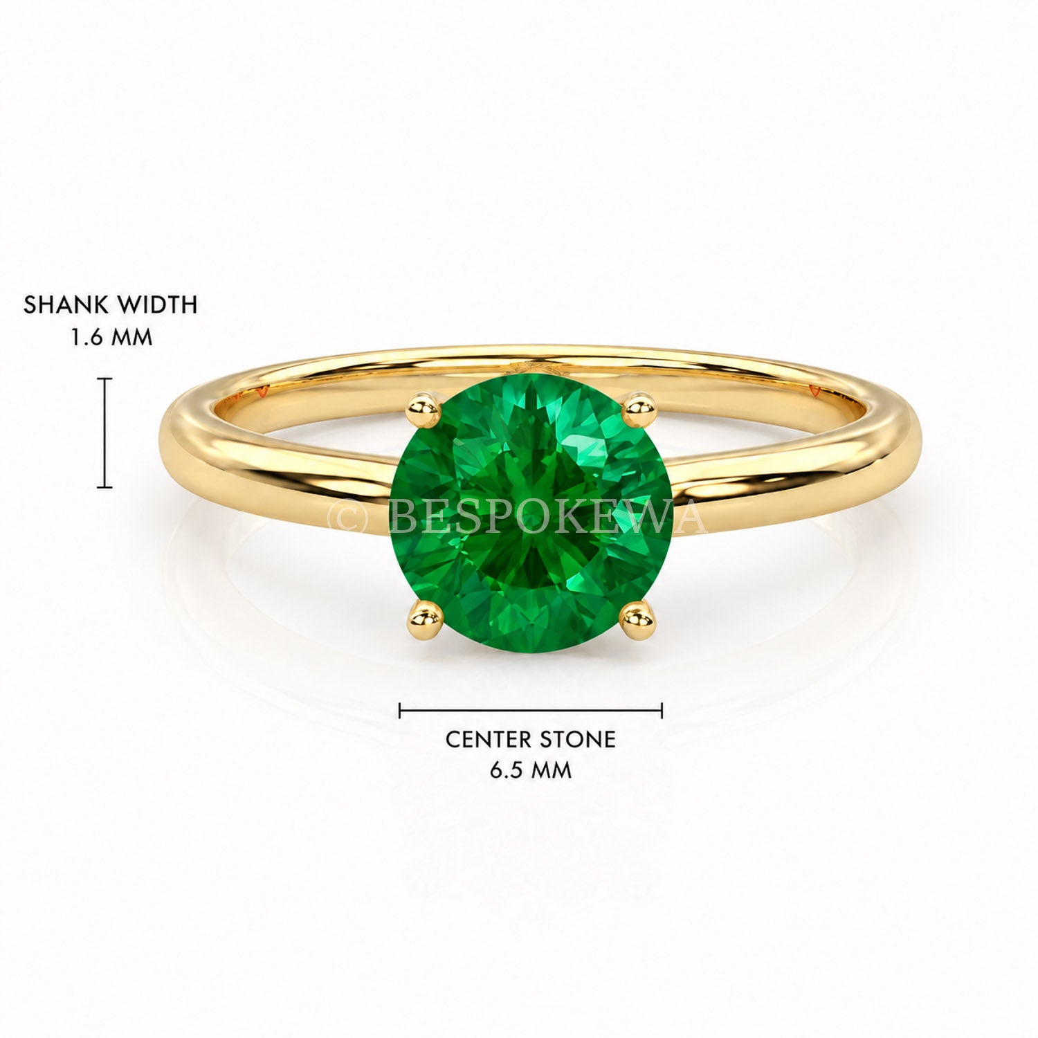 The Solara - Solitaire in Classic Prong Setting — Lab-Grown Emerald, 3ct