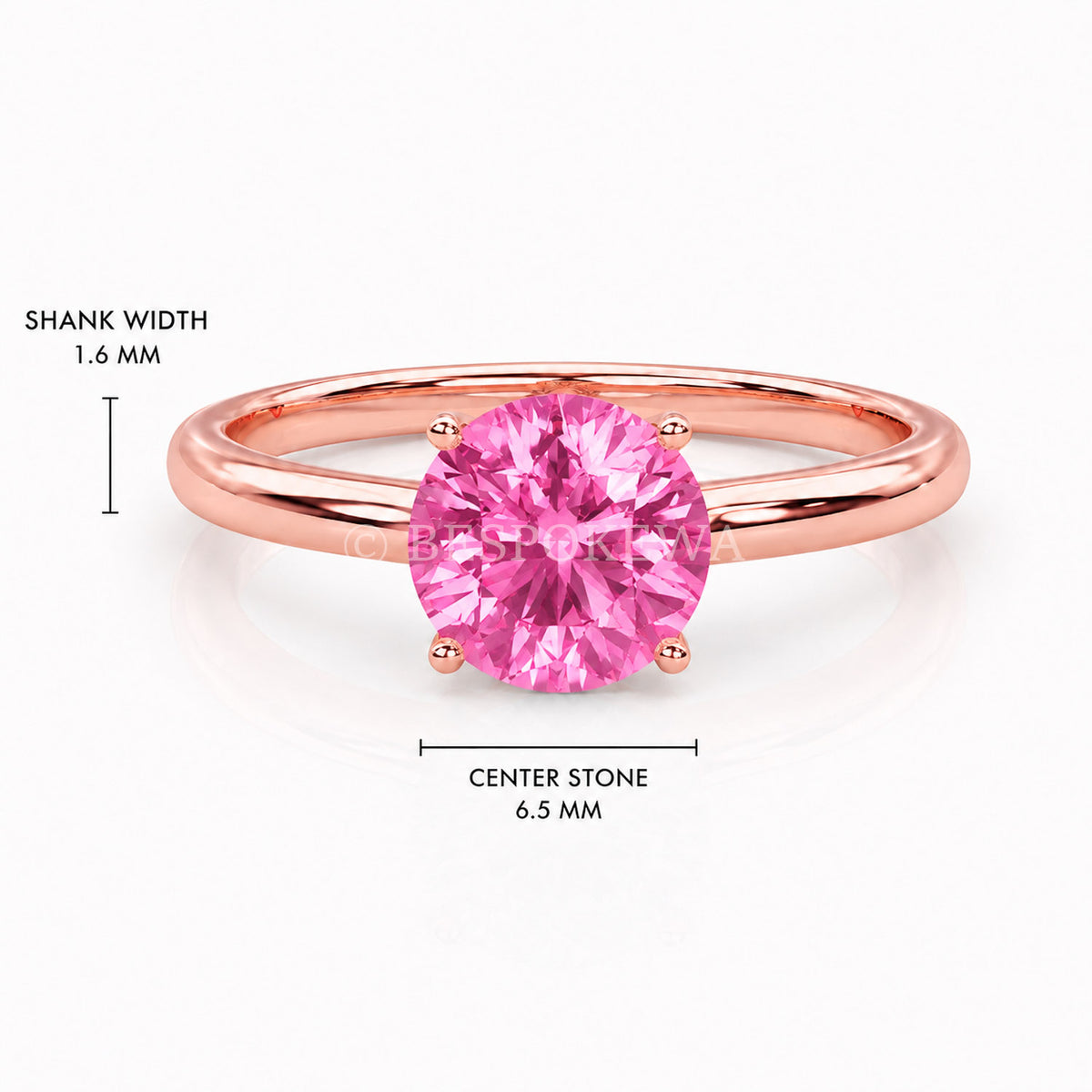 The Solara - Solitaire in Classic Prong Setting — Lab-Grown Pink Sapphire, 0.5ct