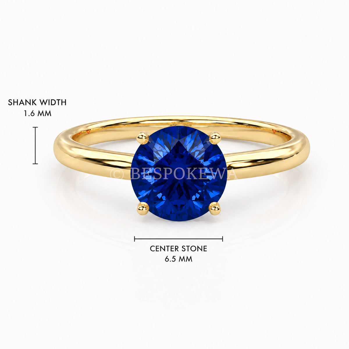 The Solara - Solitaire in Classic Prong Setting — Lab-Grown Sapphire, 2.5ct