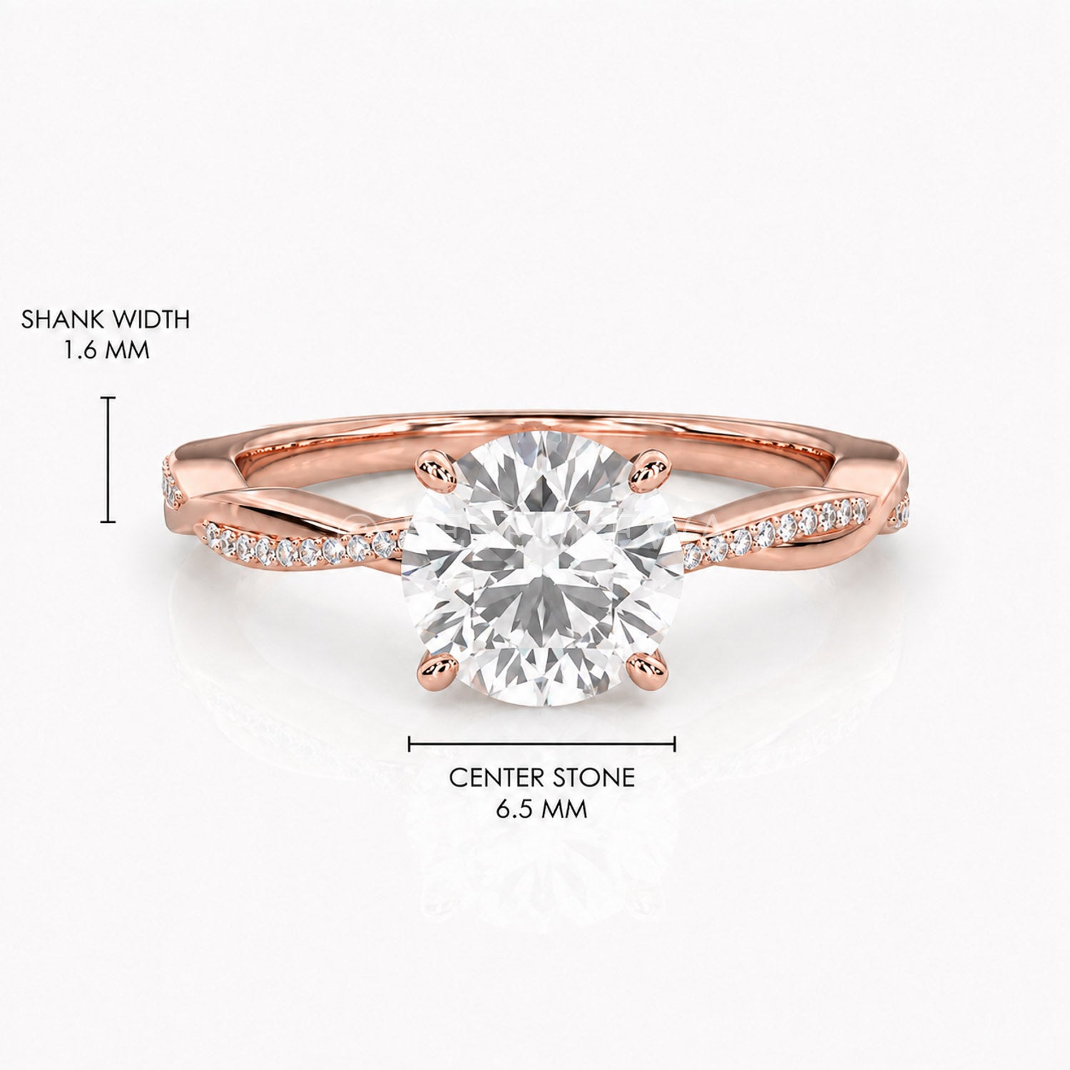 Ulur Solitaire Engagement Ring – Pavé Twist Band — Lab-Grown Diamond, 1ct