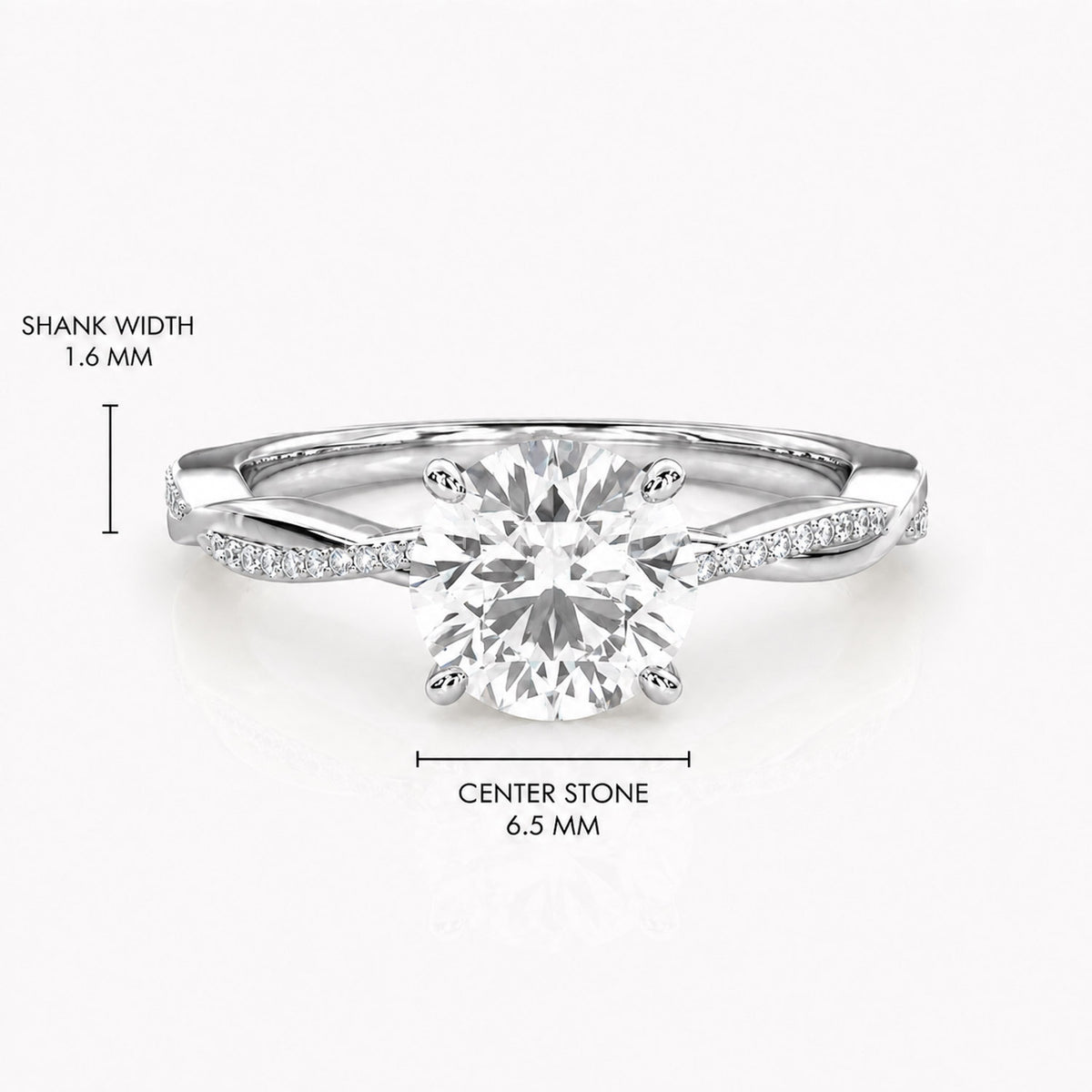 Ulur Solitaire Engagement Ring – Pavé Twist Band — Lab-Grown Diamond, 1ct